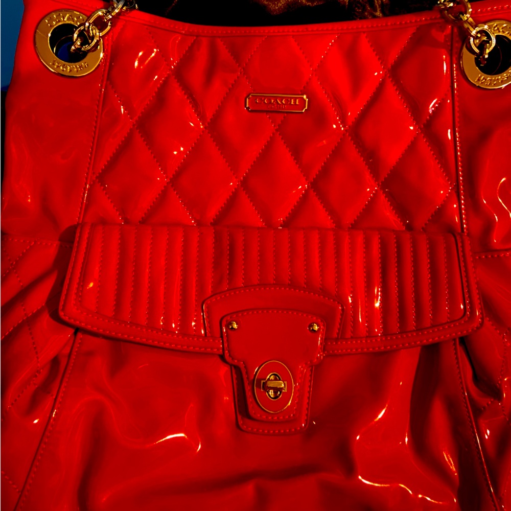 Red Coach Shoulder Bag